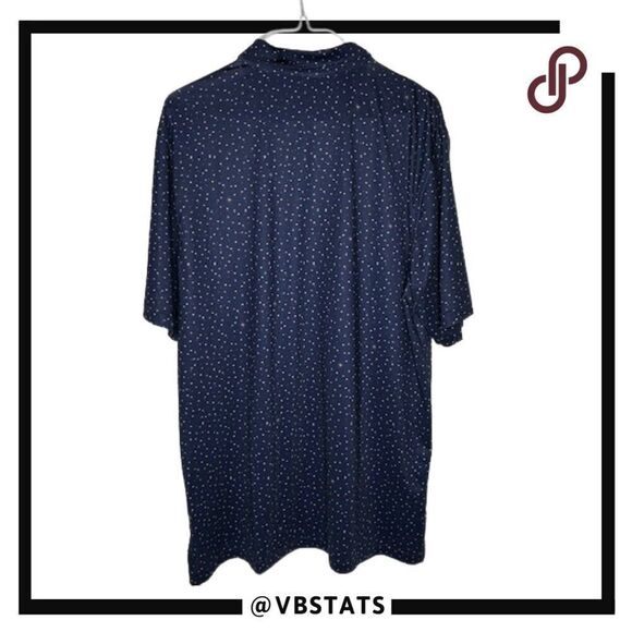 Peter Millar Large Tall Summer Comfort Navy Polo with Colorful Small Crowns - Picture 2 of 6